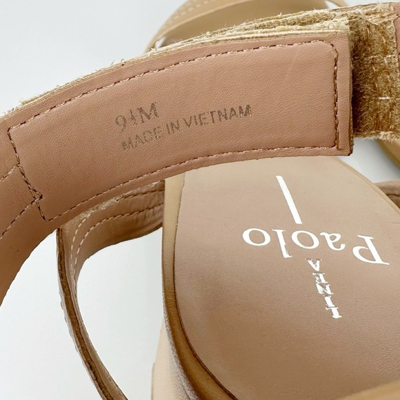 Linea Paolo Women's Emmie Ankle Strap Heeled Sandals Tan Size 9.5 - Picture 12 of 13